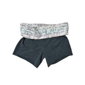 PINK VS Y2K Foldover Yoga Shorts Glitter Script Waist XS